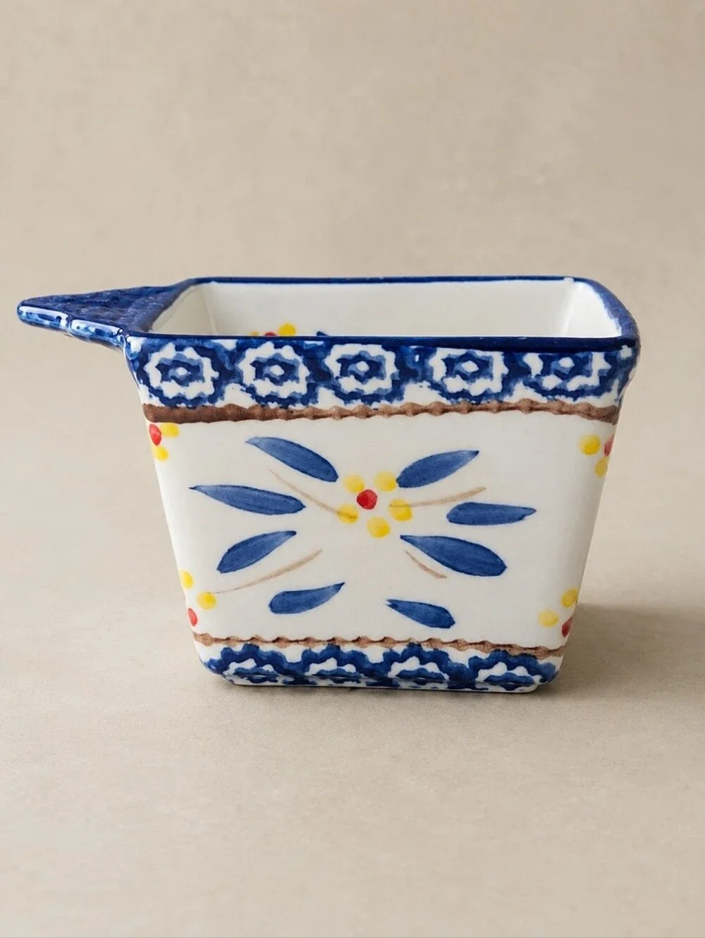 Temp-tations Old World Blue 10 Oz Individual Square Baker Ramekin